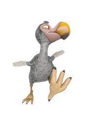 dodo cartoon is walking around front view © DM7