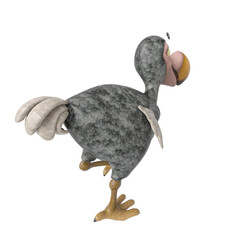 dodo cartoon is walking around rear view © DM7