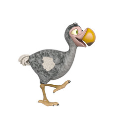 dodo cartoon is walking around side view © DM7