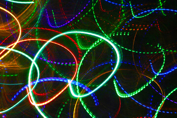 Abstract background with colorful traces of lights