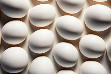 Chicken hen white eggs background
