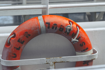 life buoy on the sea