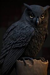 A black owl, generative ai