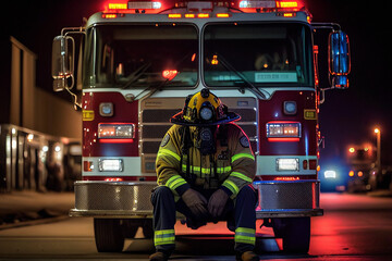 Stressed Firefighter - Generative Ai