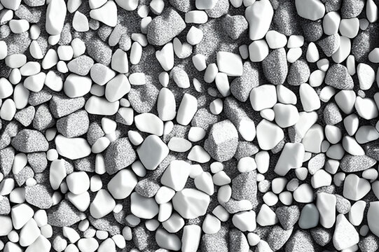 white and gray stones, light background, small pebbles, rocky beach