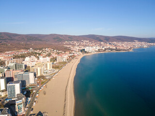 Fototapeta na wymiar Aerial view of resort of Sunny Beach, Bulgaria