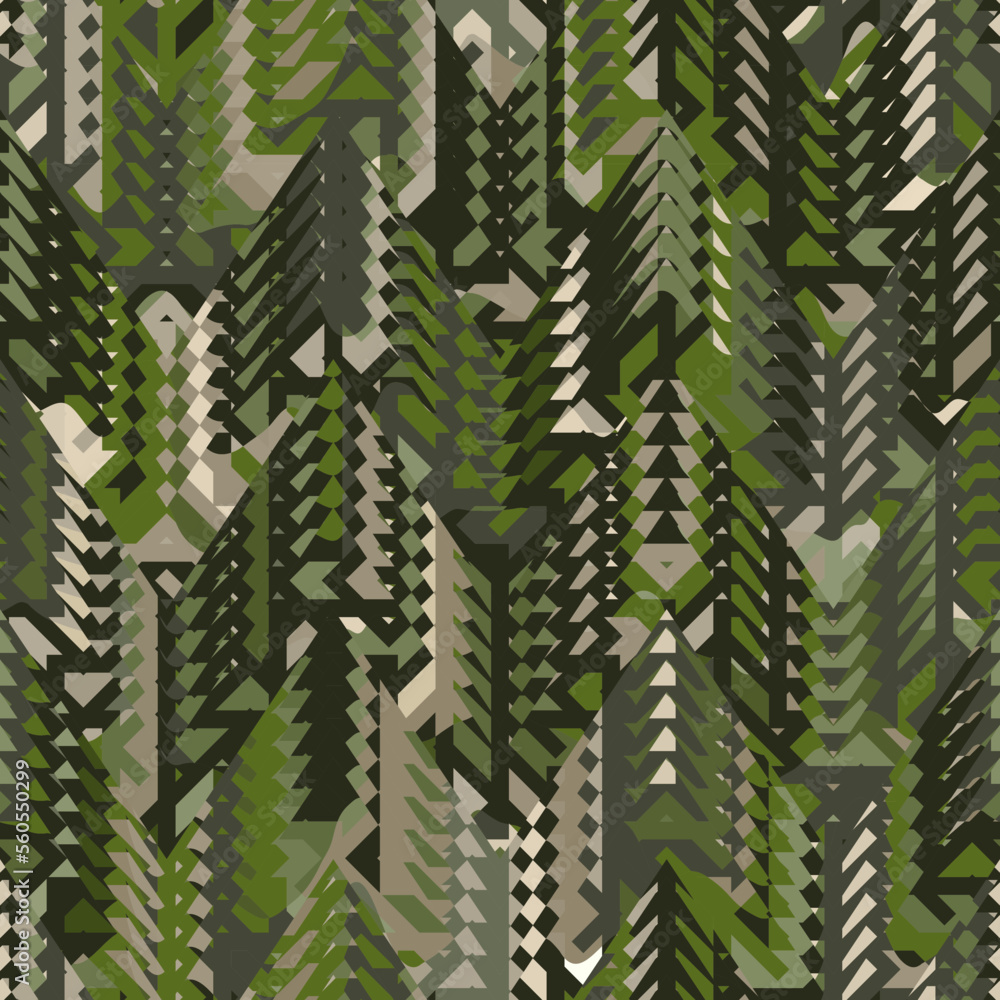 Wall mural abstract camouflage. Seamless pattern