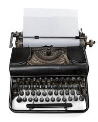 Old Typewriter with News Document