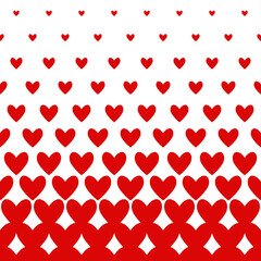 Halftone hearts seamless border. Pattern for Valentine's Day. Geometric vector background.