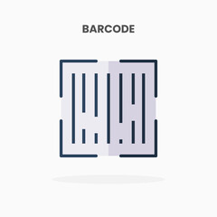 Obraz premium Barcode icon flat. Vector illustration on white background. Can used for web, app, digital product, presentation, UI and many more.