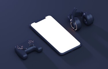 Isolated Gaming Mobile. 3D Illustration © Roverto