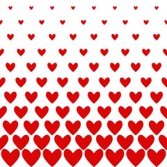 Naklejka na ściany i meble Halftone hearts seamless border. Pattern for Valentine's Day. Geometric vector background.