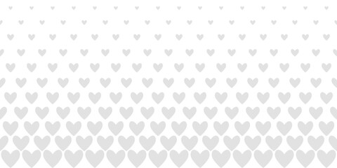 Halftone hearts seamless border. Pattern for Valentine's Day. Geometric vector background.