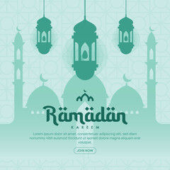ramadan banner illustration in flat design
