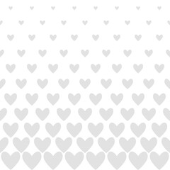 Halftone hearts seamless border. Pattern for Valentine's Day. Geometric vector background.