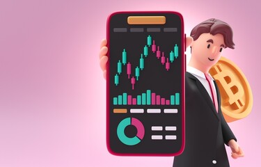 Money Management App. 3D Illustration