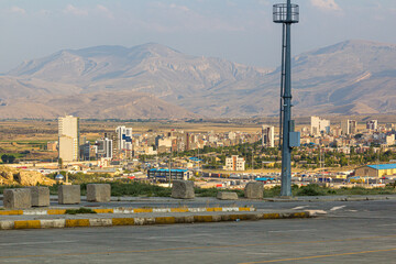 View of Bazargan border town, Iran