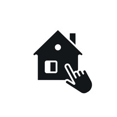Real estate simple glyph icon. Search for apartments. Realtor. Vector solid isolated black illustration.