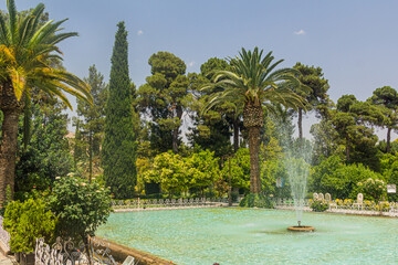 Fountain in Eram garden in Shiraz, Iran