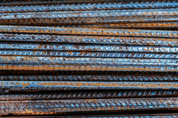 Rebar bars abstract iron background