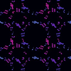 Cartoon seamless music notes pattern for wrapping paper and kids clothes print and fabrics and linens