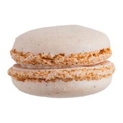 Creme Brulee Macaron Cookie Isolated on Transparent PNG