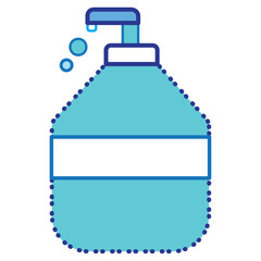 Isolated blue liquid soap dispenser Cleanliness icon Vector