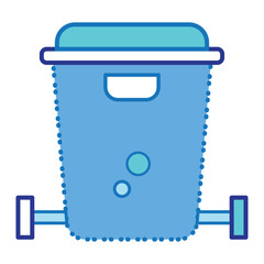 Isolated blue trash can cleanliness icon Vector