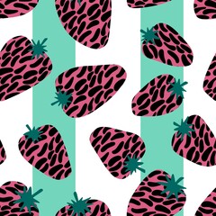 Cartoon summer fruit seamless strawberry pattern for wrapping paper and kids clothes print and fabrics