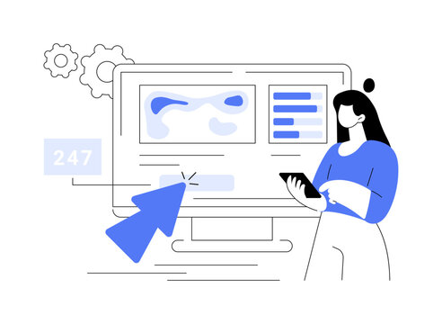 Click tracking abstract concept vector illustration.