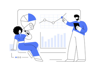 Marketing campaign management abstract concept vector illustration.