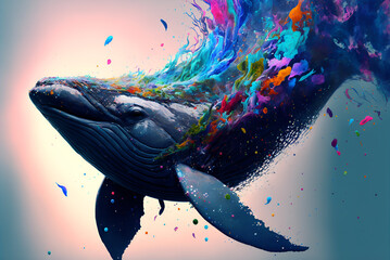 Colorful Whale, Whale, Generative AI