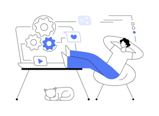 Marketing automation system abstract concept vector illustration.