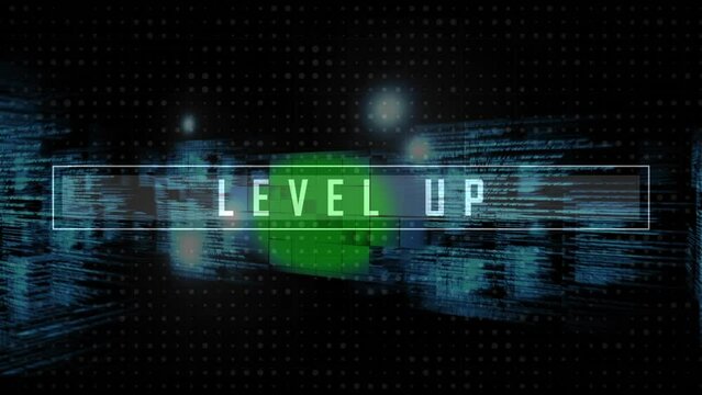 Animation of level up text and data processing