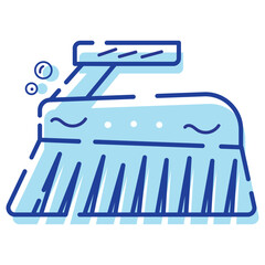 Isolated blue brush cleanliness icon Vector