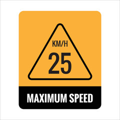 20 kmh solated Road Maximum Speed limit sign icon on white background vector illustration.