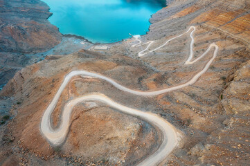 Winding mountain road in Musandam Oman taken in May 2022