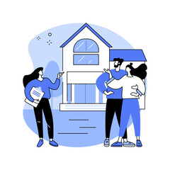 Open house isolated cartoon vector illustrations.