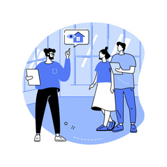 Property tour isolated cartoon vector illustrations.