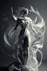stylized creative woman body. sketch art for artist creativity and inspiration. generative AI	
