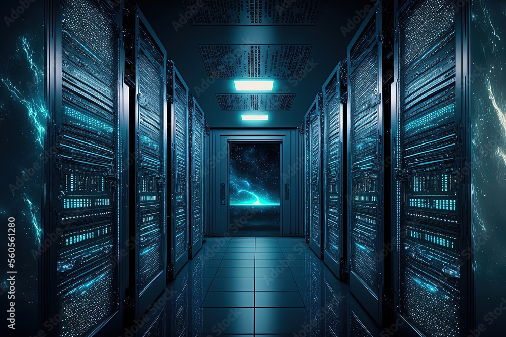 Poster in the server room, the hard disk stick out slot is close by. the data center houses the internet se