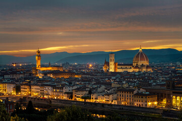 Fototapeta na wymiar Santa Maria del Fiore Cathedral in Florence, Italy taken in May 2022