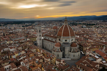 Fototapeta na wymiar Santa Maria del Fiore Cathedral in Florence, Italy taken in May 2022