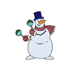 The snowman is a musician