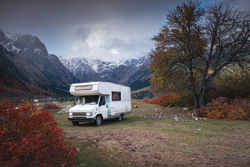 camper in the mountains
