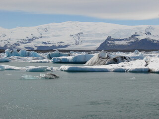 Glacial lagoon in Iceland. Iceland tourist attractions. Arctic glacier. Ocean glaciers. High quality photo