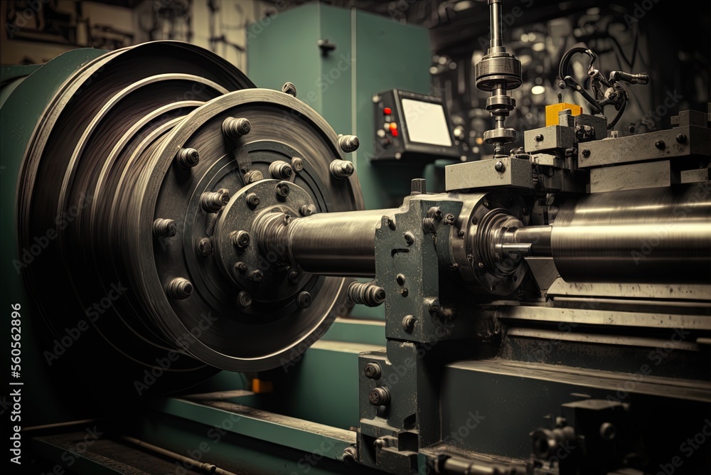 Poster machine lathe used for manufacturing metalworking lathe used in the production of large equipment. g