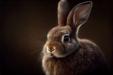 Rabbit portrait, generative ia - obrazy, fototapety, plakaty