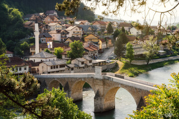 Fototapeta premium Konjic in Bosnia Herzegovina taken in May 2022