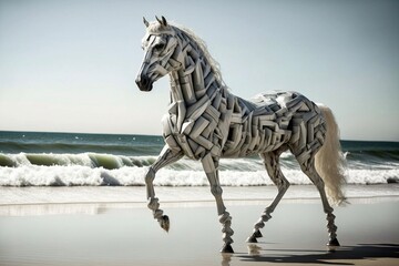 Abstract horse on the beach